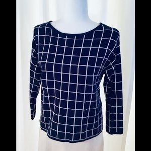 Brooks Brothers NWOT Blue & White Cotton Sweater